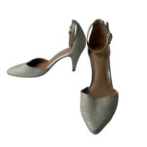 Call It Spring Pumps Womens 8.5 Silver Glitter Sparkle Wedding Guest Low 3” Heel